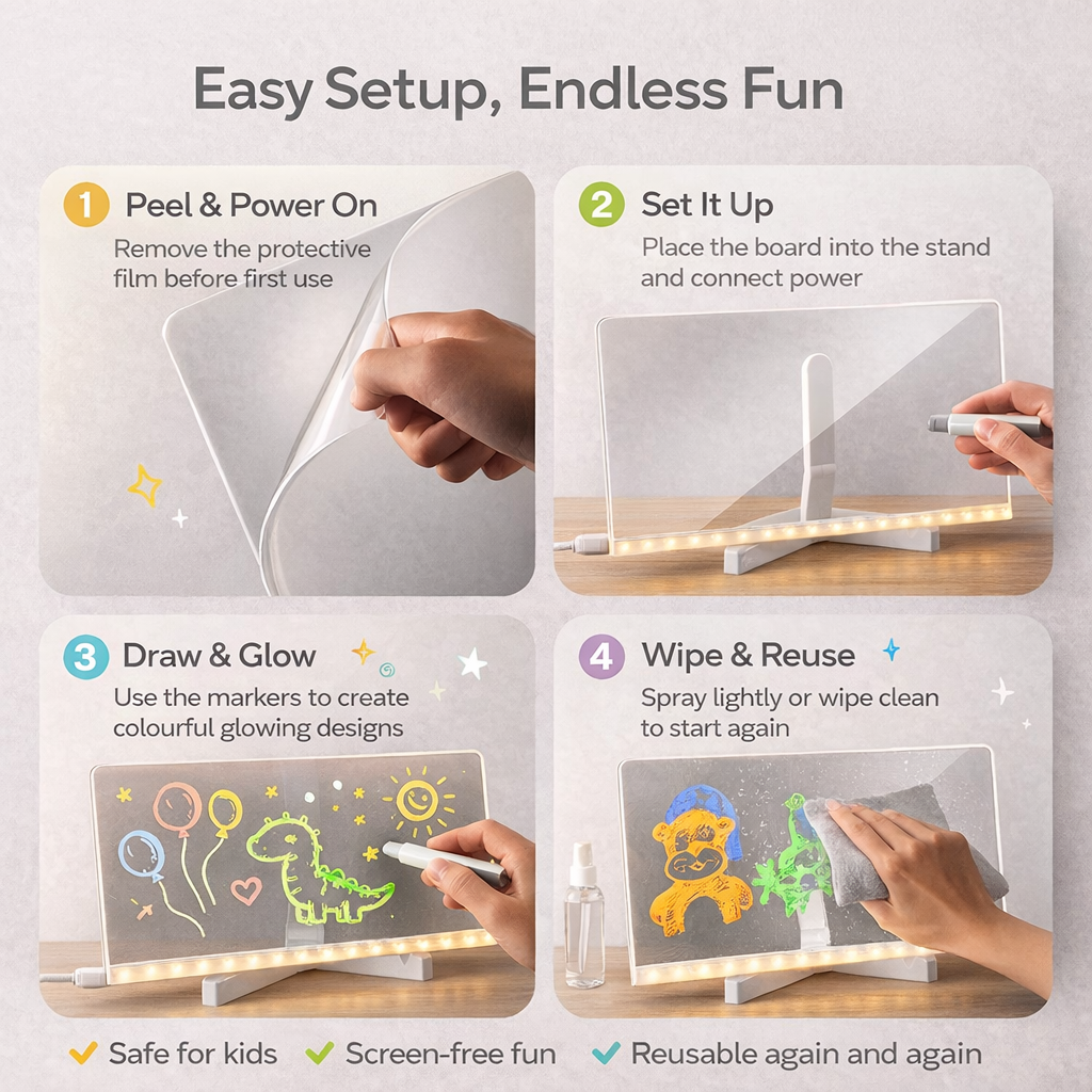 Glow Sketch Pad™ The Light-Up Pad Kids Love